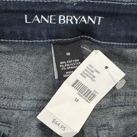 NWT Lane Bryant Low Rise Super Stretch Capri Jeans Size 18 Blue Dark Wash - Picture 11 of 14